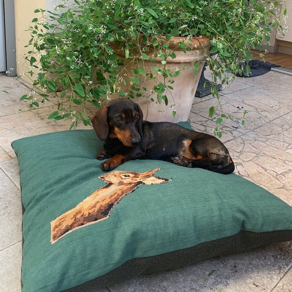 Fabric cushions - Milo cushion for dog “la biche” - 70x70cm - L'ATELIER DES CREATEURS
