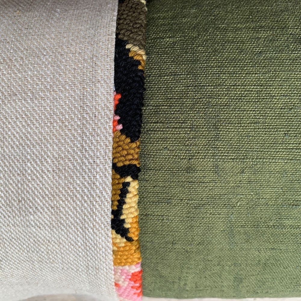 Fabric cushions - Berlingot cushion “the olive” - 25x50cm - L'ATELIER DES CREATEURS
