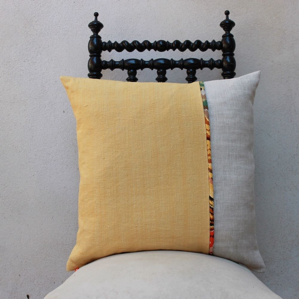 Coussins textile - Coussin berlingot "le jonquille" - 50x50cm - L'ATELIER DES CREATEURS