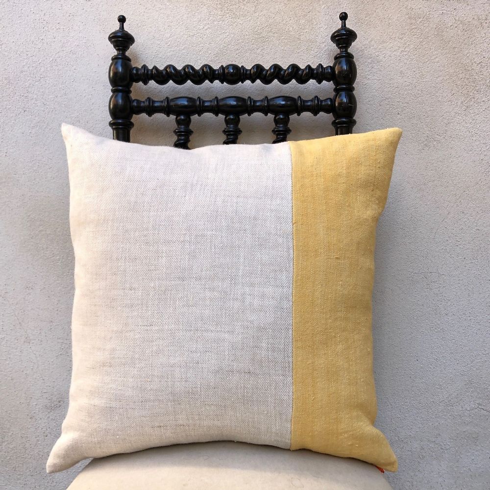 Coussins textile - Coussin berlingot "le jonquille" - 50x50cm - L'ATELIER DES CREATEURS
