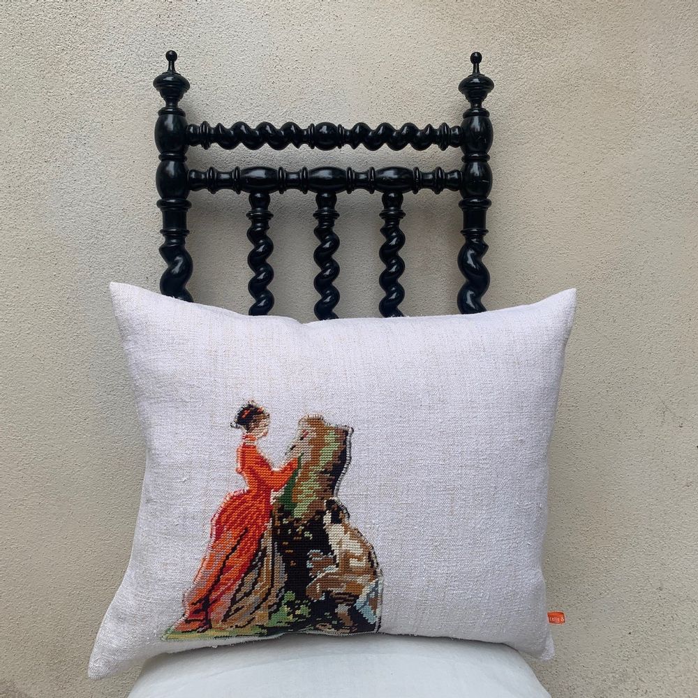 Fabric cushions - Canvas cushion “the painter” - 40x50cm - L'ATELIER DES CREATEURS