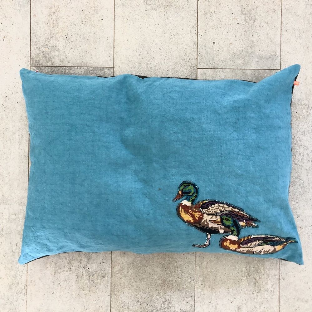 Coussins textile - Coussin Médor pour chien "les cols-verts" - 70x100cm - L'ATELIER DES CREATEURS