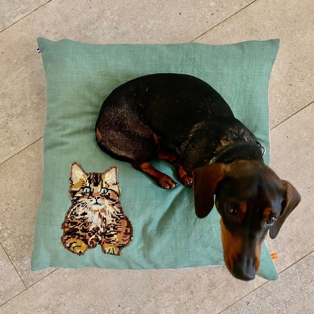 Coussins textile - Coussin Berlioz pour chat "le gouttière" - 60x60cm - L'ATELIER DES CREATEURS