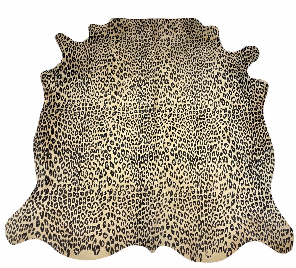 Tapis contemporains - Peau de vache naturelle imprimée panthère - TERGUS