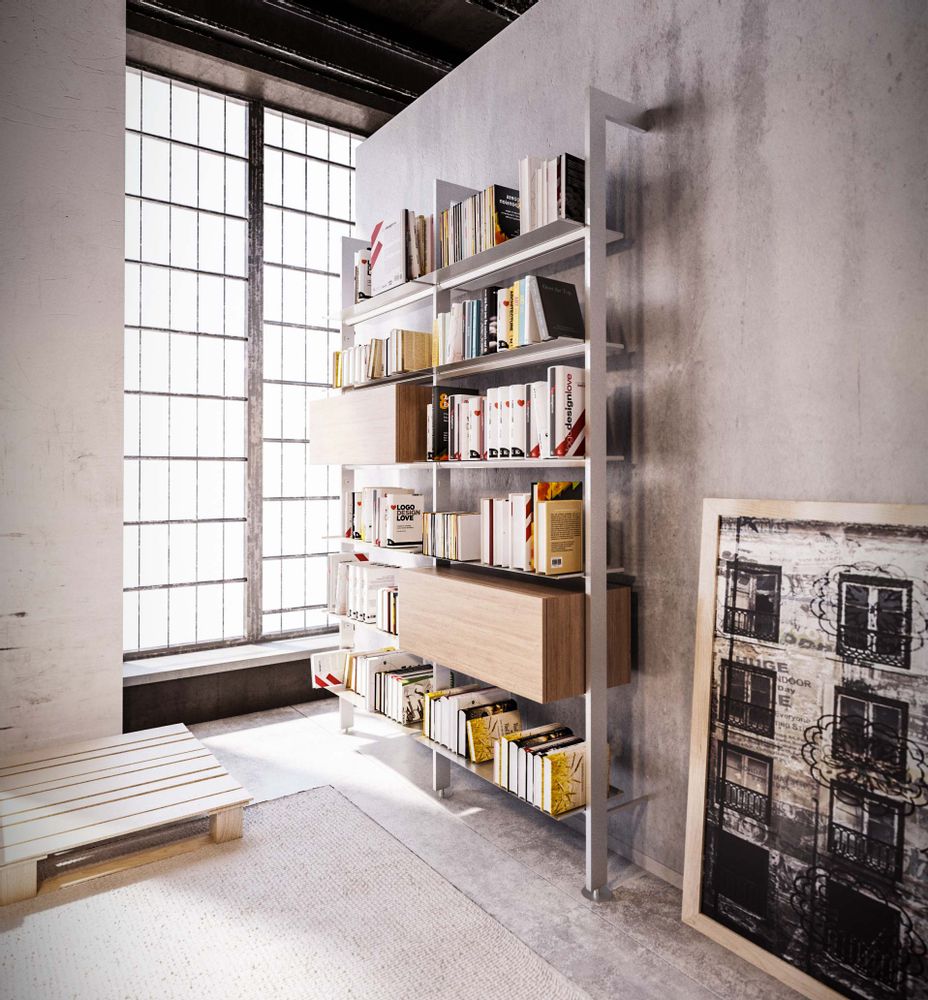 Bookshelves - Giostra L wall-mounted bookcase - DAMIANO LATINI