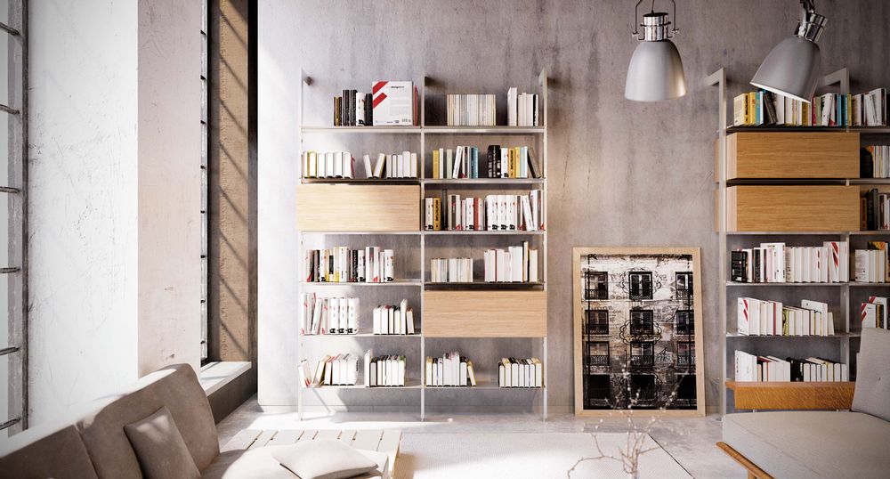 Bookshelves - Giostra L wall-mounted bookcase - DAMIANO LATINI