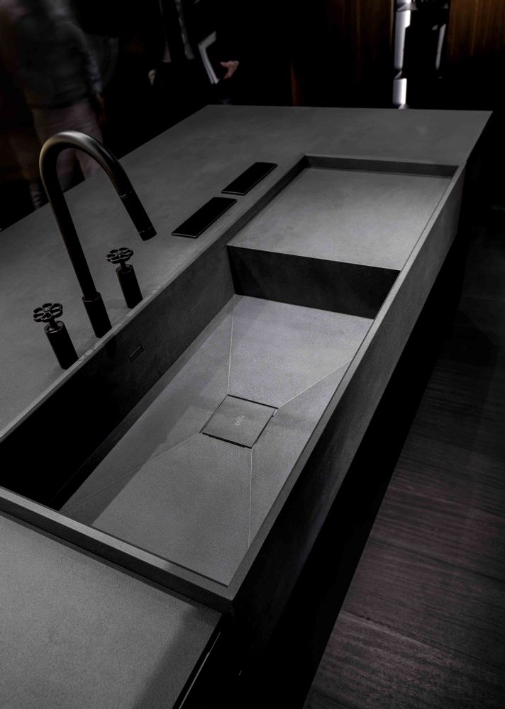 Kitchen splash backs - Pietra di Savoia Antracite Coating - LAMINAM FRANCE