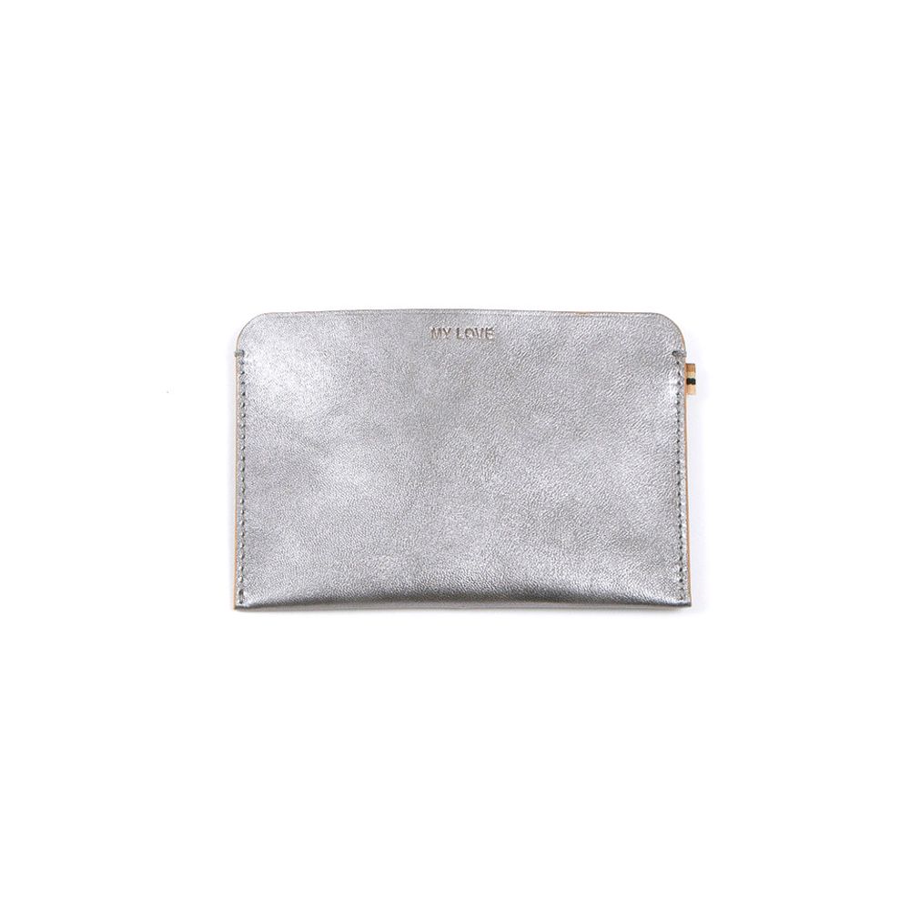 Leather goods - RFID passport and cards wallet - Travel My Love- Grey metallic and b-natural leather - MLS-MARIELAURENCESTEVIGNY