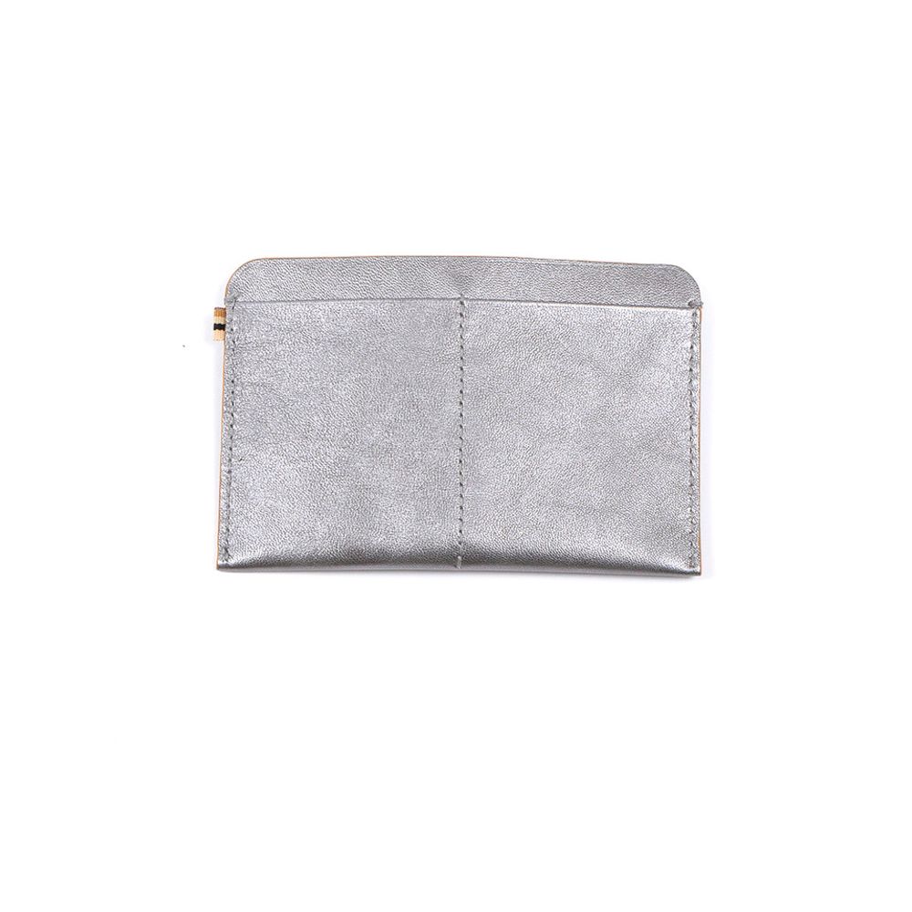 Leather goods - RFID passport and cards wallet - Travel My Love- Grey metallic and b-natural leather - MLS-MARIELAURENCESTEVIGNY