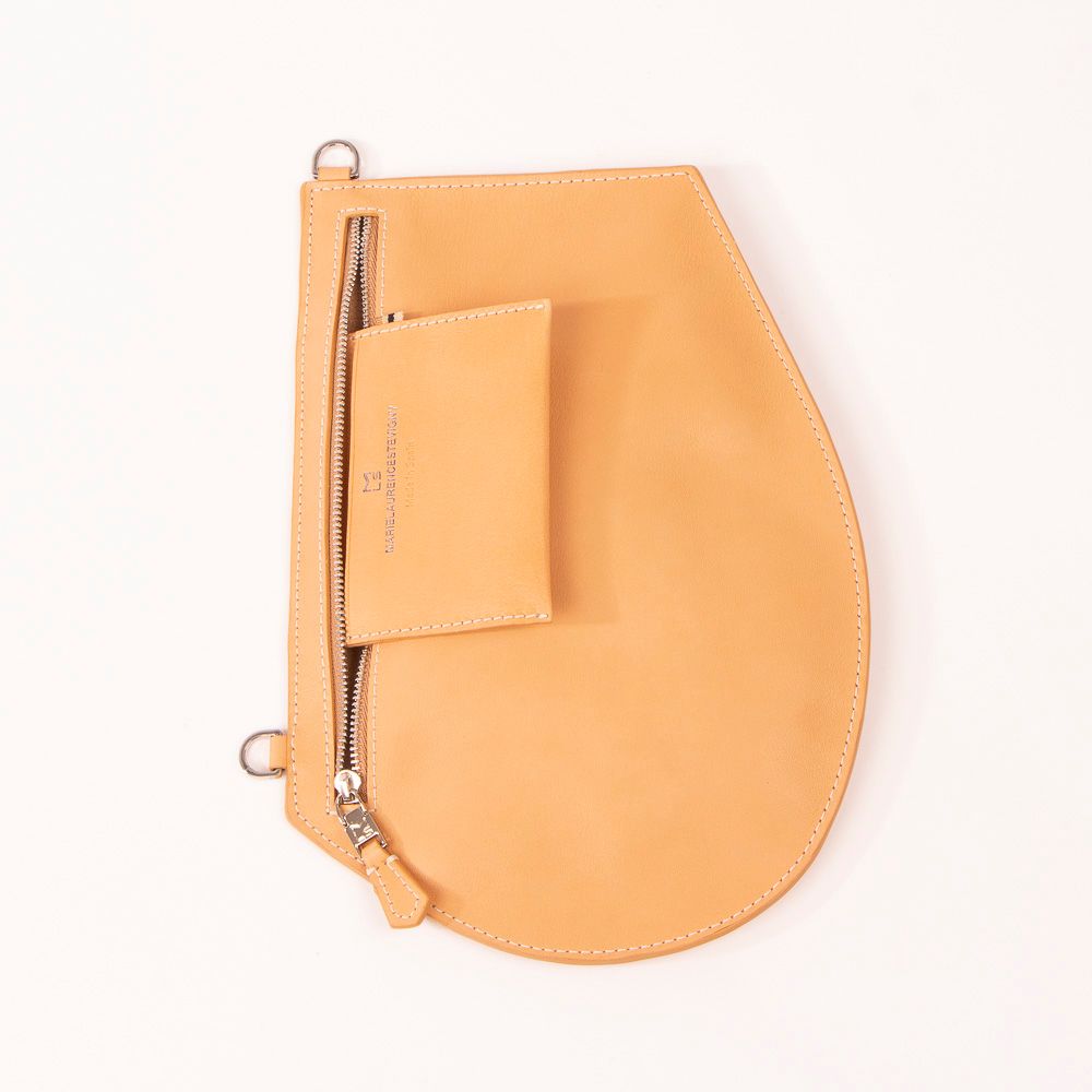 Bags and totes - Zip Maxi Cut natural leather - movable and ajustable Skin ribbon or natural leather strap  - MLS-MARIELAURENCESTEVIGNY