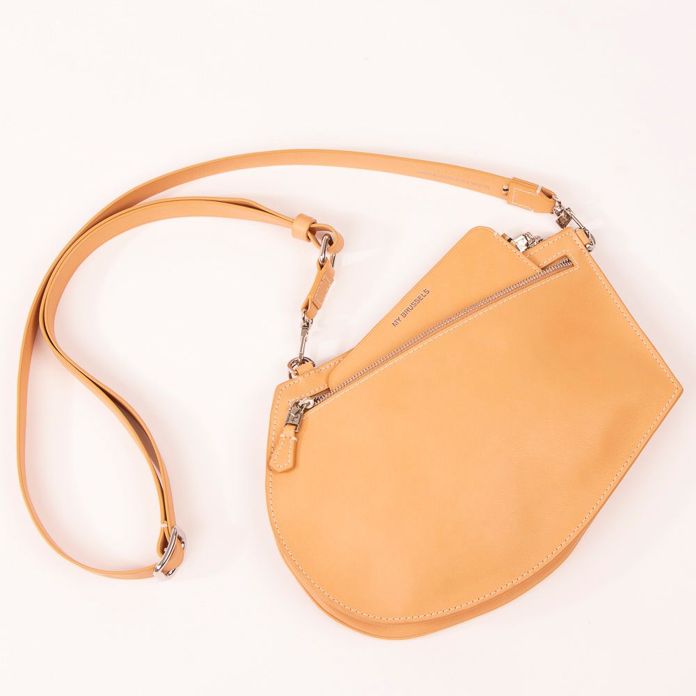 Bags and totes - Zip Maxi Cut natural leather - movable and ajustable Skin ribbon or natural leather strap  - MLS-MARIELAURENCESTEVIGNY