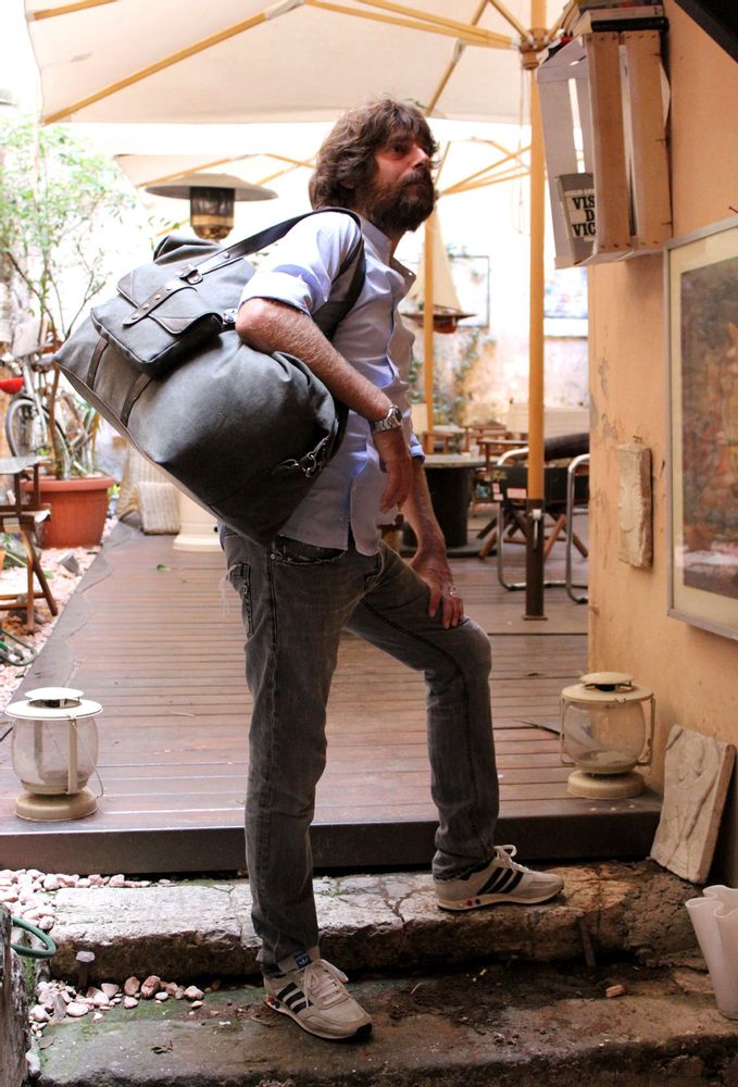 Sacs et cabas - Sac de voyage Weekender « HERRA » fait main en toile et cuir véritable - ELENA KIHLMAN