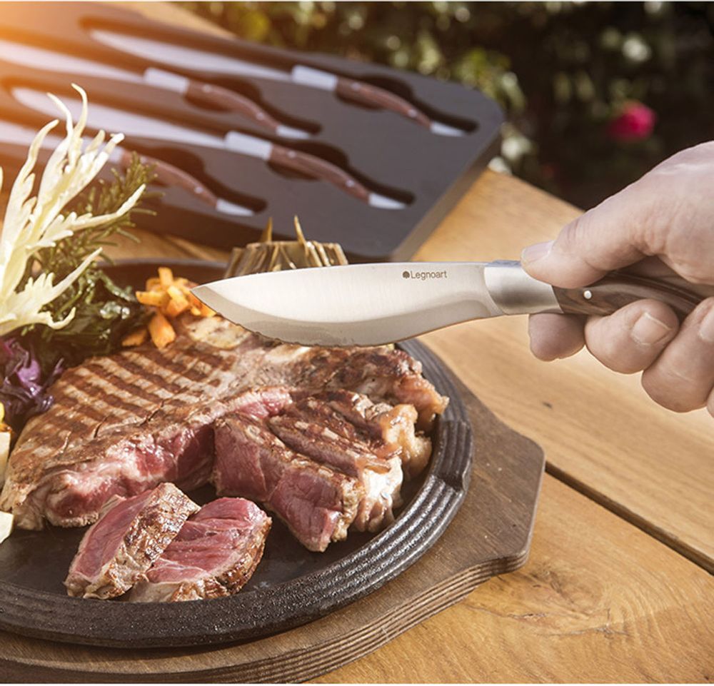 Couteaux - Angus Set de 4 couteaux à steak an acier pour les les amoureux de la viande - LEGNOART