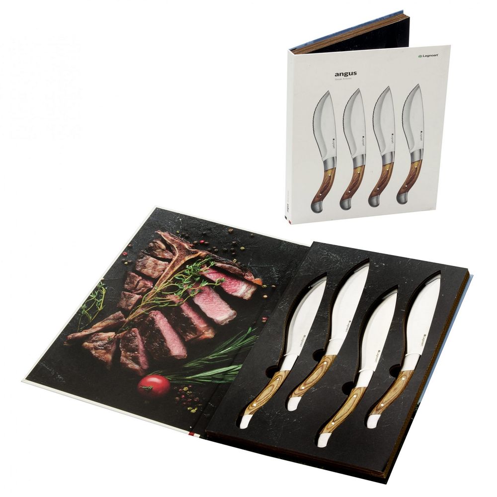 Couteaux - Angus Set de 4 couteaux à steak an acier pour les les amoureux de la viande - LEGNOART