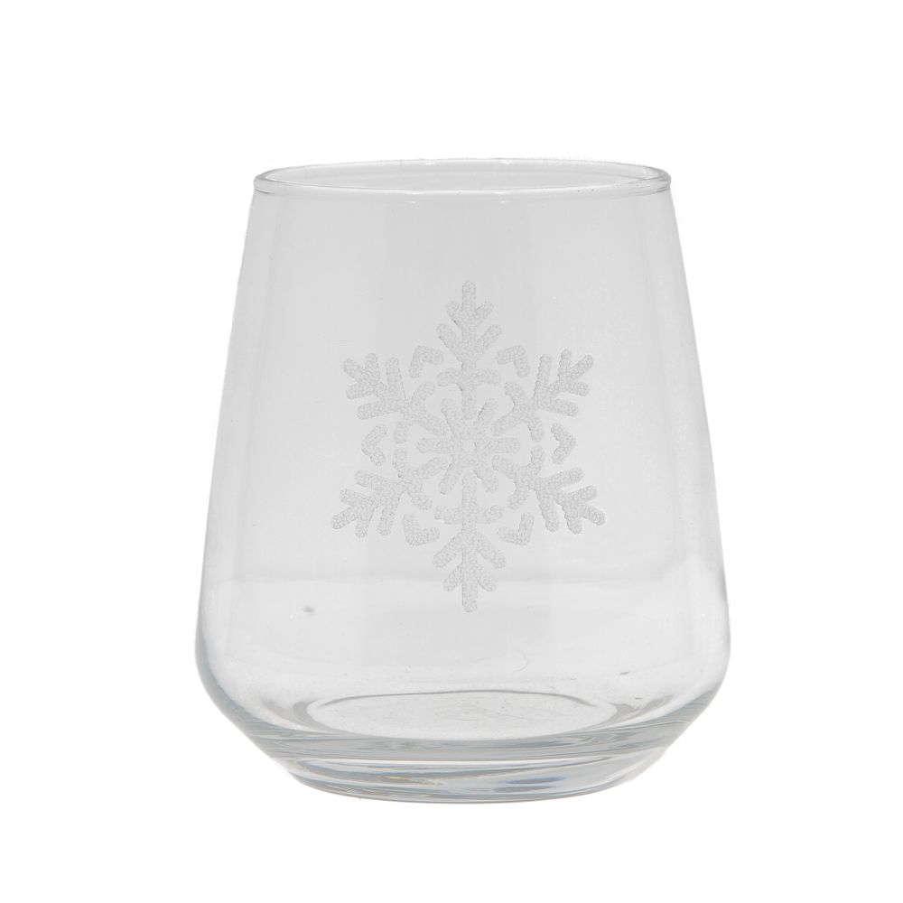 Verres - Verre à eau petit décor flocon 35cl - univers montagne - CRÉATIONS LÉONIE'S FRANCE