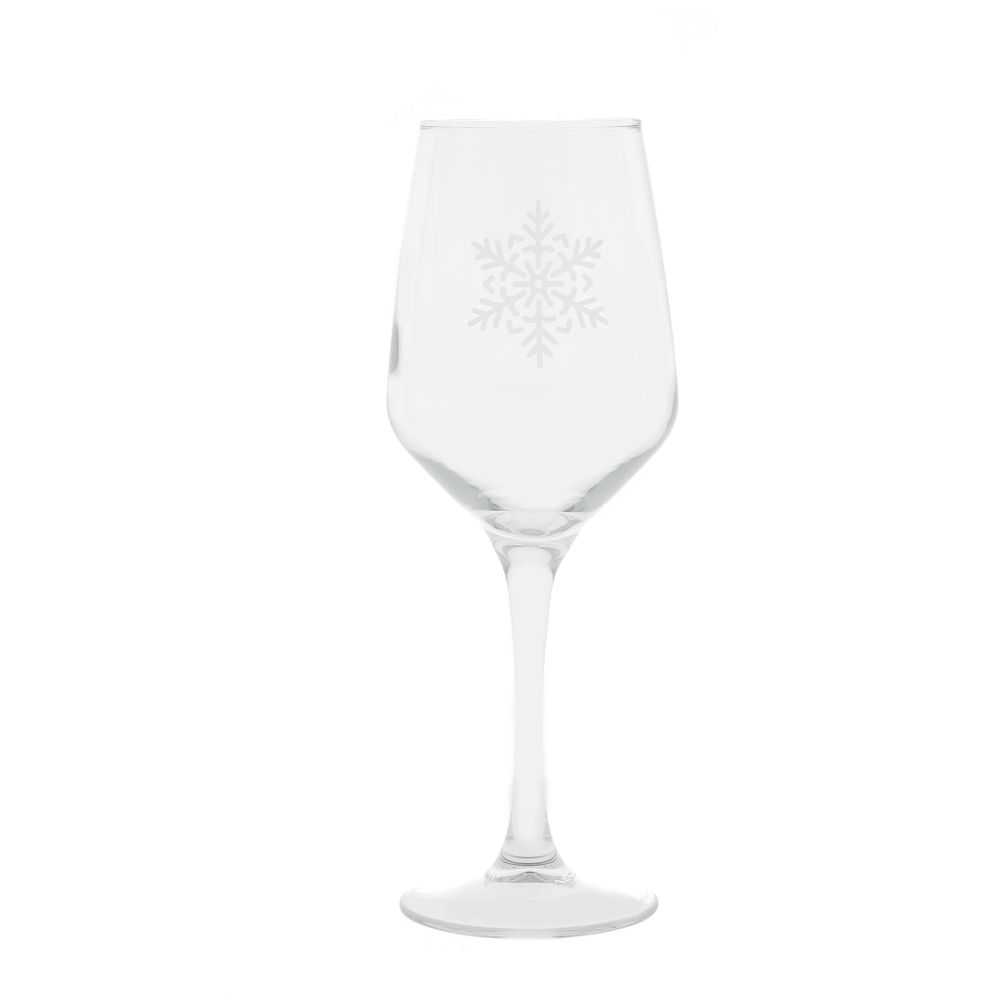 Verres à pied - Verre à vin petit décor flocon 31cl - univers montagne - CRÉATIONS LÉONIE'S FRANCE