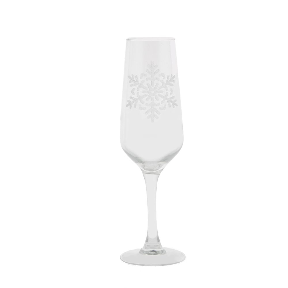 Stemware - Champagne flute flake decoration 17cl - universe mountain - CRÉATIONS LÉONIE'S FRANCE
