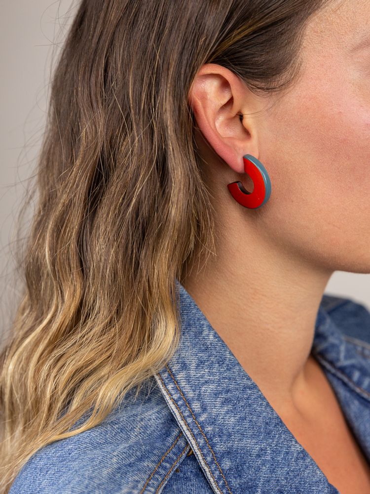 Bijoux - Two-tone lacquered earrings - L INDOCHINEUR X RIVÊT