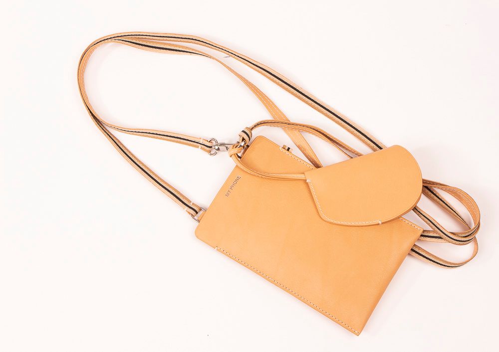 Clutches -  Phone bag - Phone - Natural - with strap - MLS-MARIELAURENCESTEVIGNY
