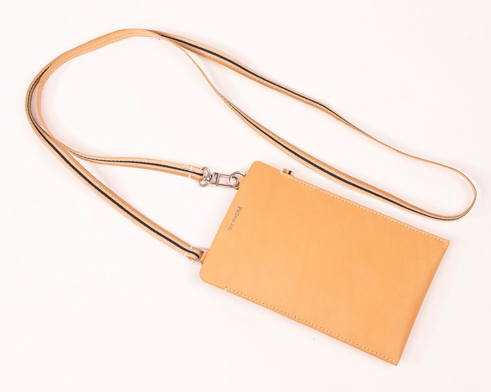 Clutches -  Phone bag - Phone - Natural - with strap - MLS-MARIELAURENCESTEVIGNY