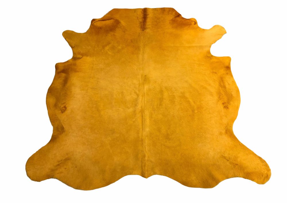 Tapis contemporains - Peau de vache jaune moutarde  - TERGUS