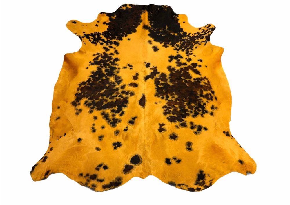 Tapis contemporains - Peau de vache jaune moutarde  - TERGUS