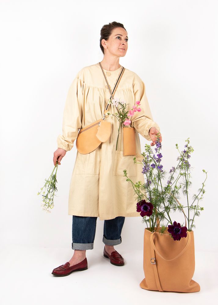 Bags and totes - Leather Tote Bag - Natural - Adjustable and removable strap - MLS-MARIELAURENCESTEVIGNY