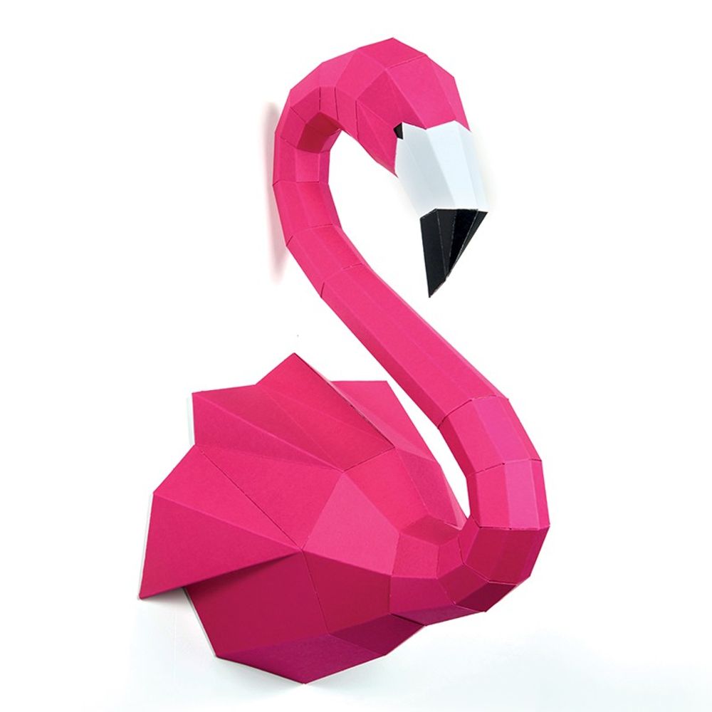 Objets de décoration - Décoration en papier - Trophée Flamant Rose en papier 3D - AGENT PAPER