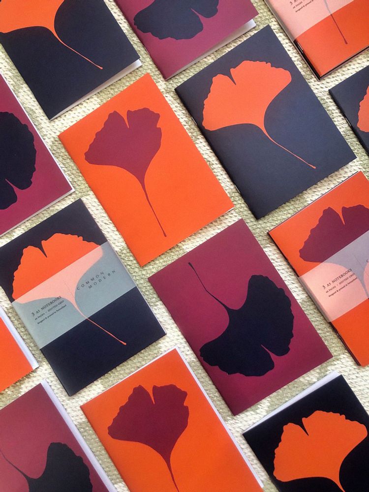 Gifts - A5 Notebooks - Set of 3 - Ginkgo Hiver - COMMON MODERN