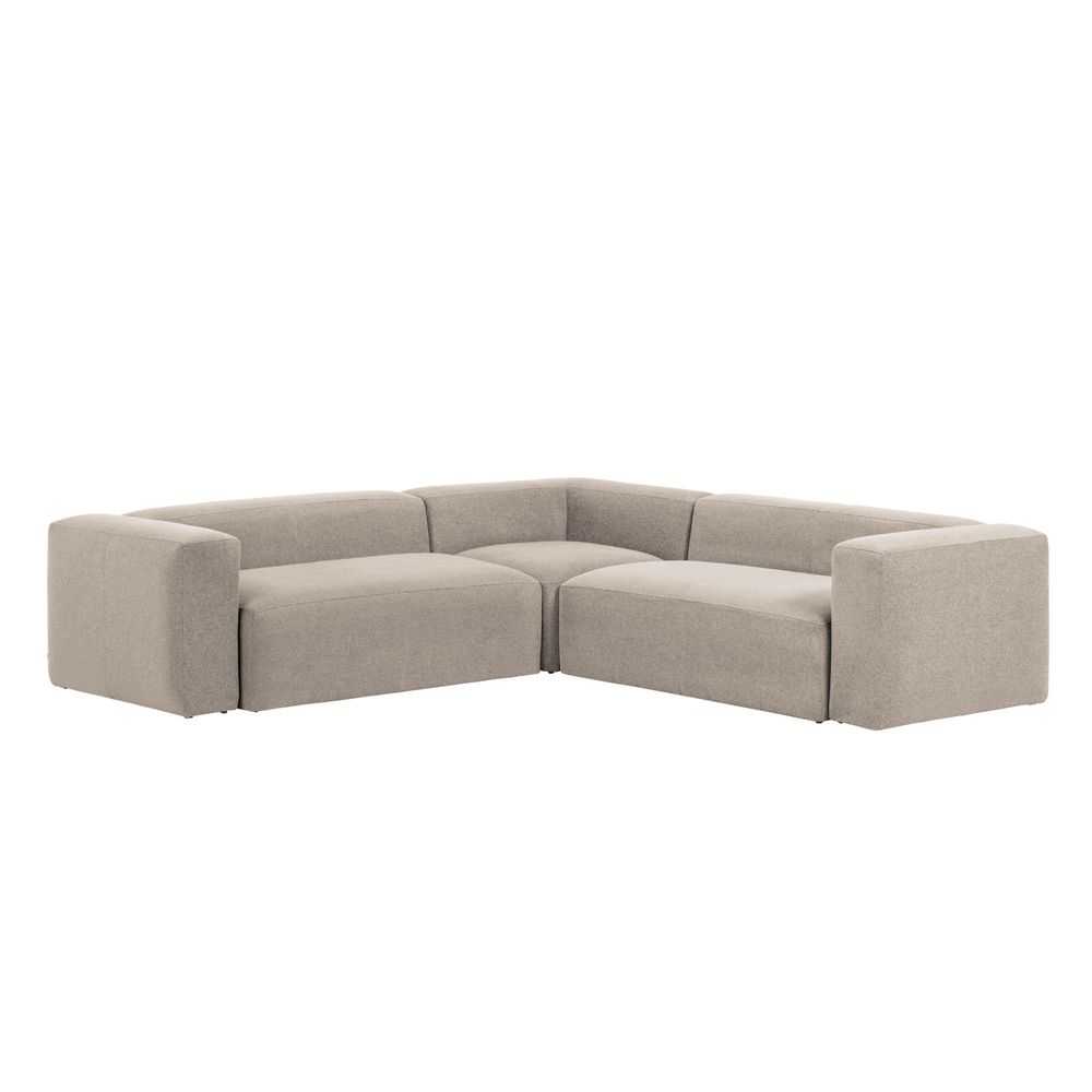 Canapés pour collectivités - Canapé d’angle Blok 4 places beige 290 x 290 cm - KAVE HOME