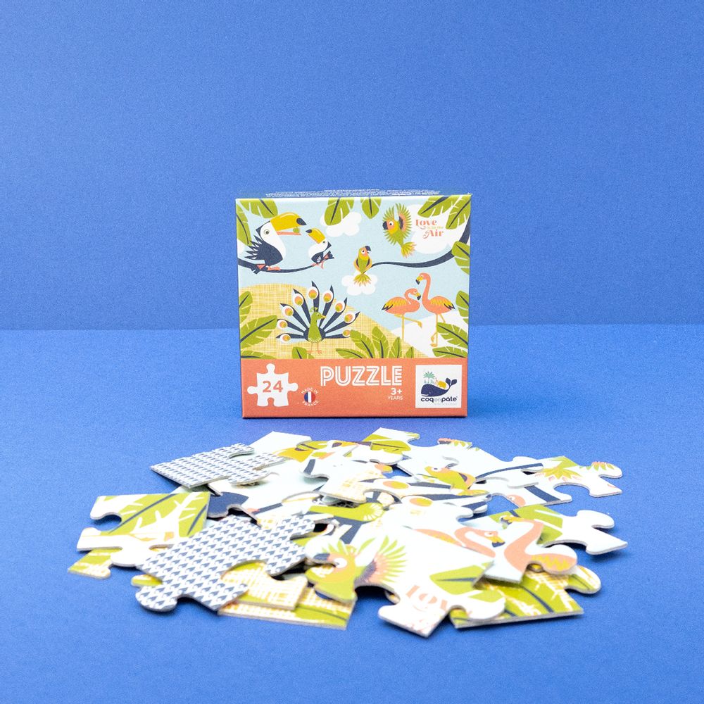 Children's games - Puzzle 24 pieces Birds - Made in France - COQ EN PATE