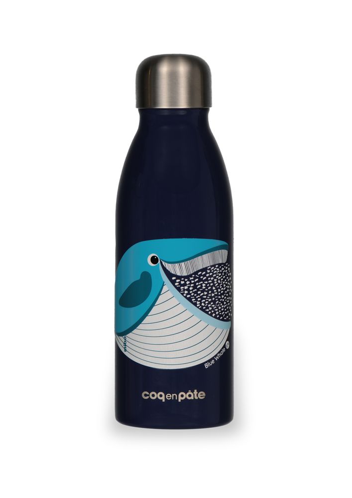 Kids accessories - CoBranding Qwetch & Coq en Pâte - Stainless Steel Single Wall Water Bottle Lion 500ml - COQ EN PATE