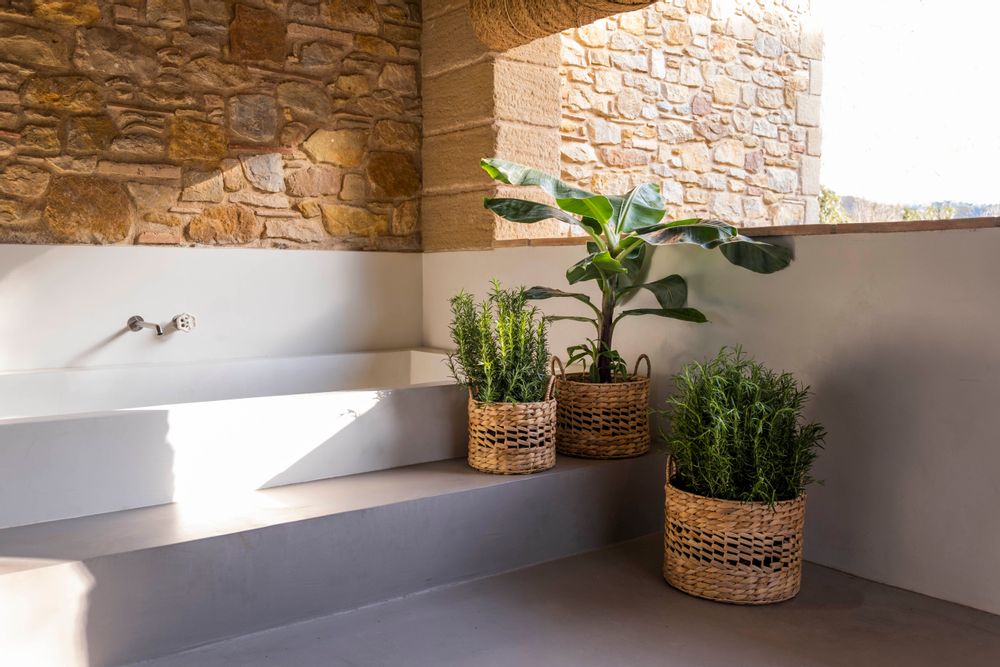 Baskets - Set of 3 water hyacinth grass baskets; Ø35x33 cm / Ø30x30 cm / Ø25x27 cm AX21506 - ANDREA HOUSE