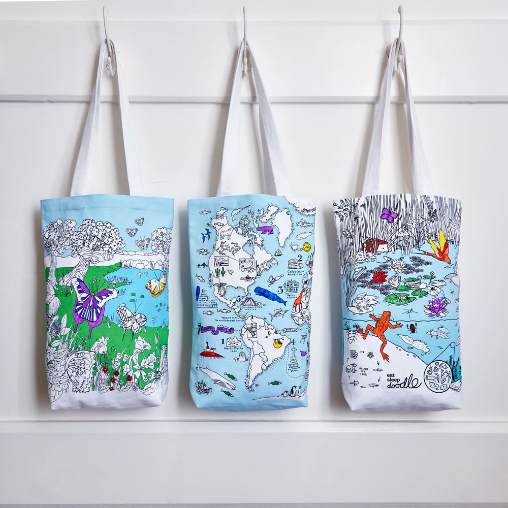Bags and totes - butterfly colour & carry tote bag - EATSLEEPDOODLE