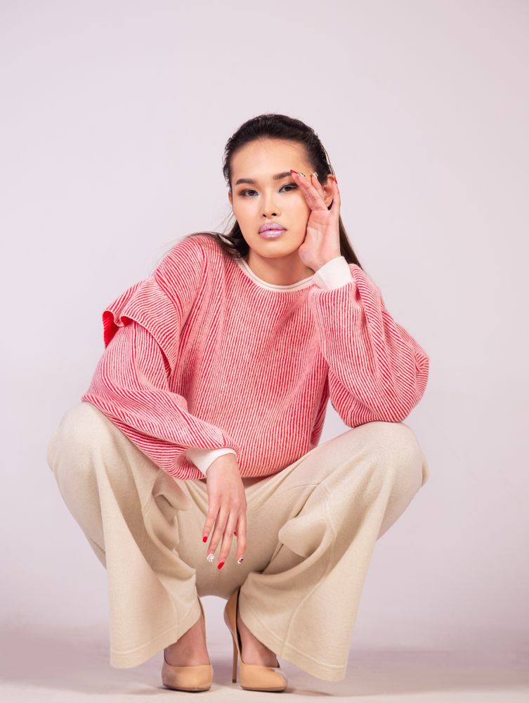 Prêt-à-porter - Pull pour femme à franges avec un cachemire coloré de Mongolie - AZZA DESIGN STUDIO ORGANIC CASHMERE MONGOLIE