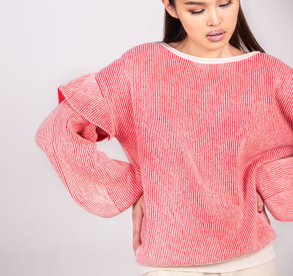 Prêt-à-porter - Pull pour femme à franges avec un cachemire coloré de Mongolie - AZZA DESIGN STUDIO ORGANIC CASHMERE MONGOLIE