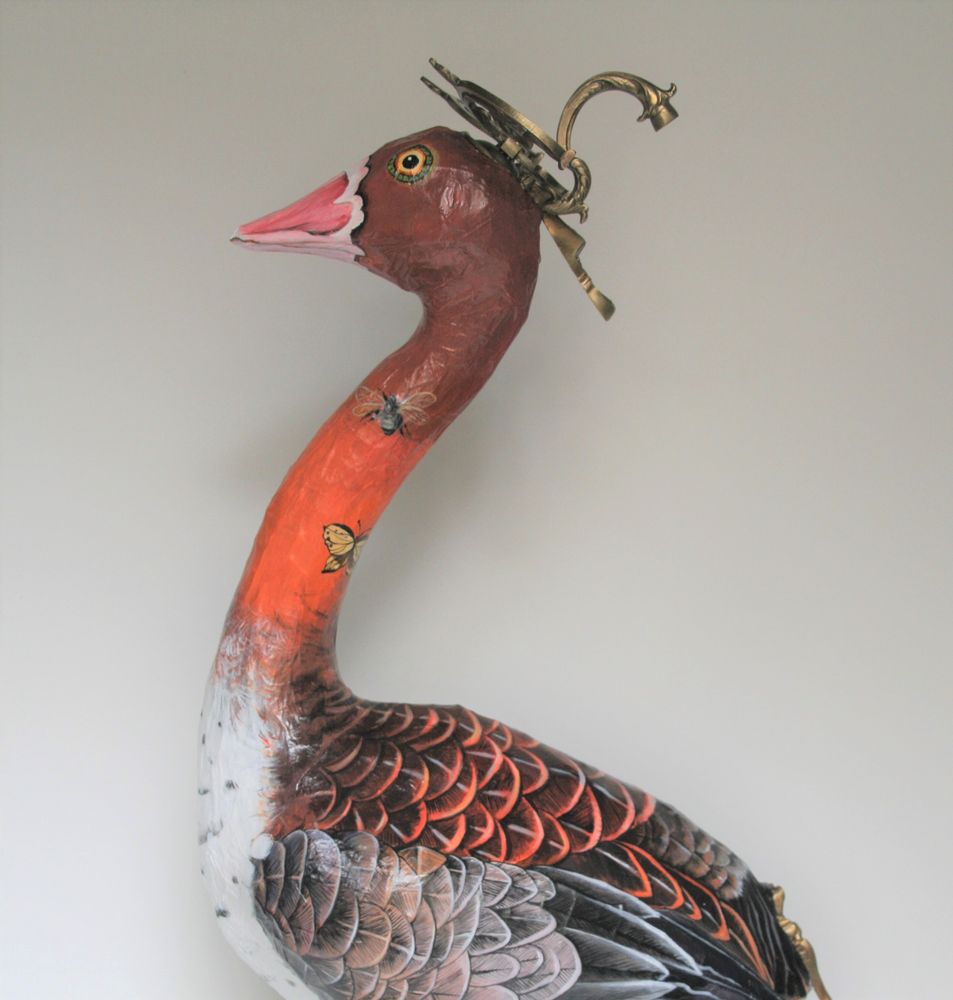 Sculptures, statuettes et miniatures - L'oie et les papillons - ARTBOULIET
