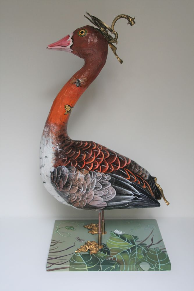 Sculptures, statuettes et miniatures - L'oie et les papillons - ARTBOULIET