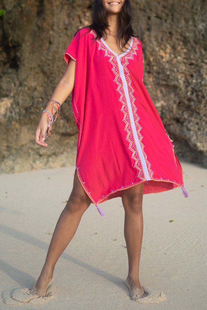 Apparel - Bali short kaftan / bikini cover-up dress - MON ANGE LOUISE