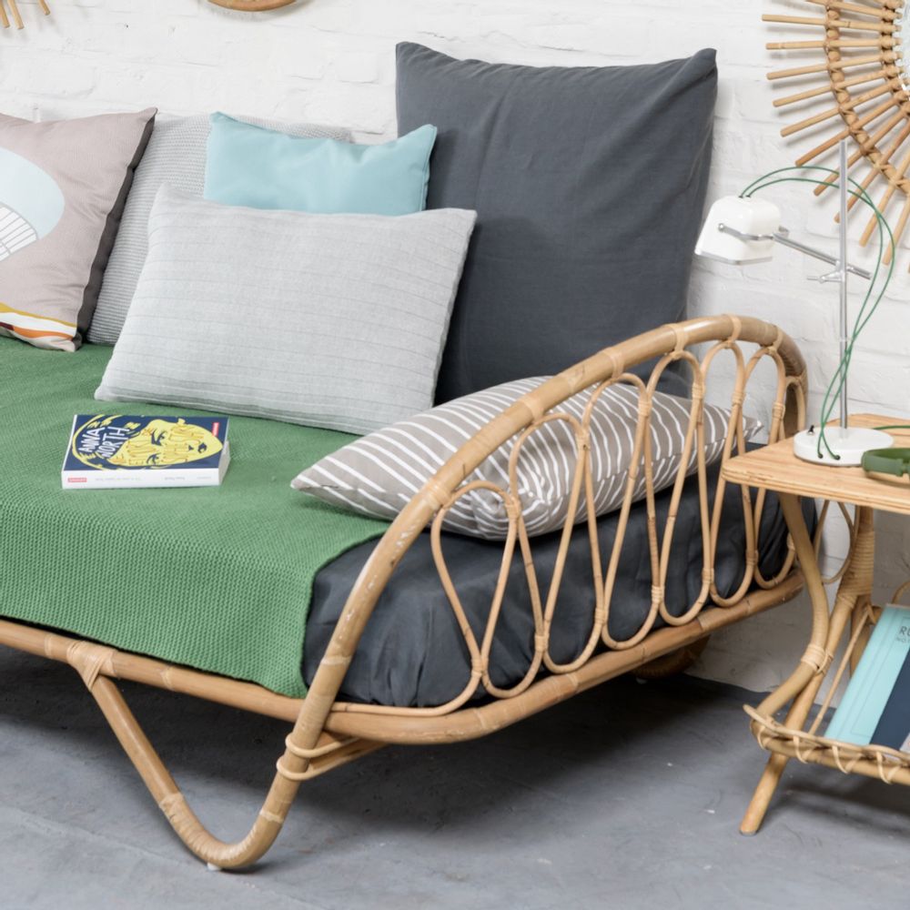 Lits - Lit VINTAGE en rotin - KOK MAISON