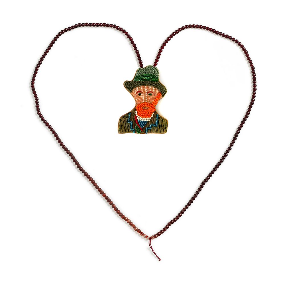 Brooches - van Gogh brooche hand made bead embroidery - HELLEN VAN BERKEL HEARTMADE PRINTS