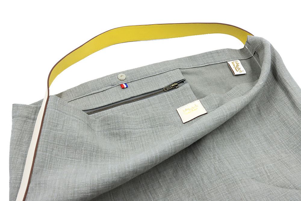 Bags and totes - Lino Tote Bag — Heather Grey/100% French Linen - L'ATELIER DES CREATEURS