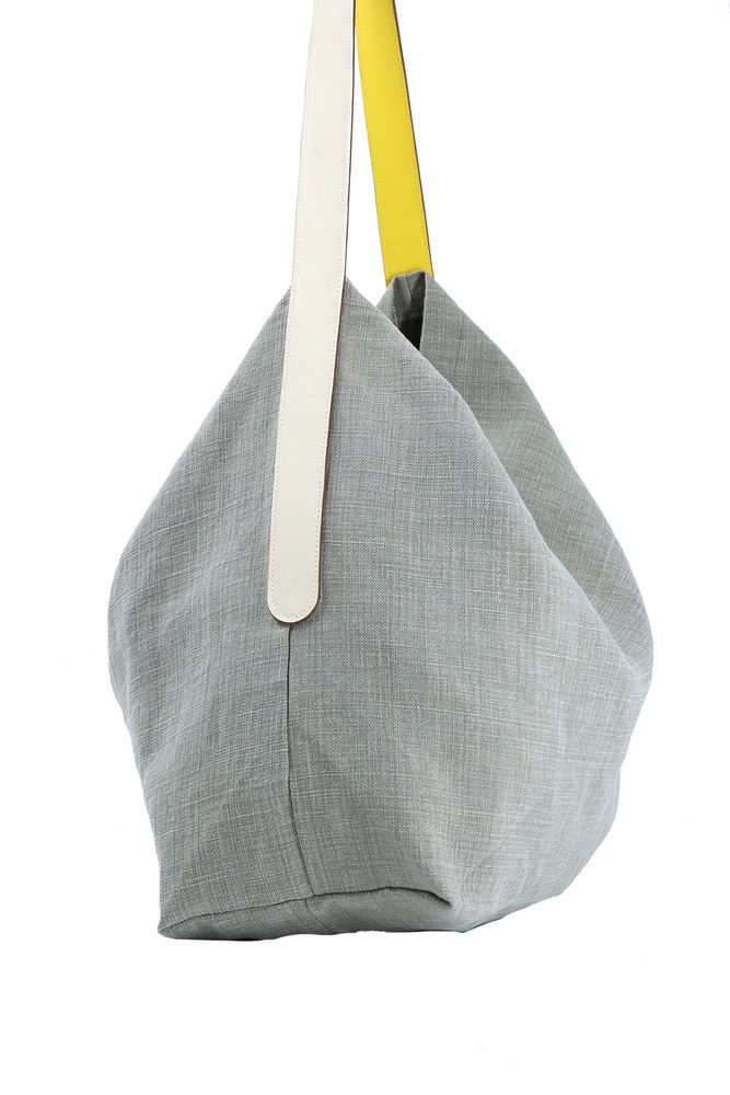 Bags and totes - Lino Tote Bag — Heather Grey/100% French Linen - L'ATELIER DES CREATEURS