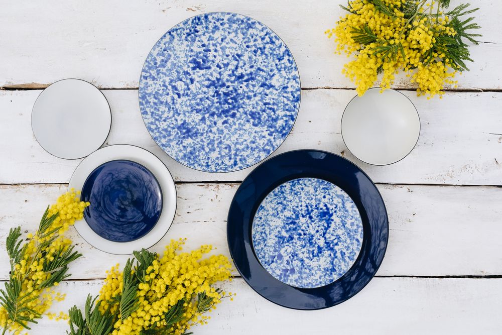 Assiettes de réception - Assiette de présentation Bleu Nuit en céramique noire - REVOL