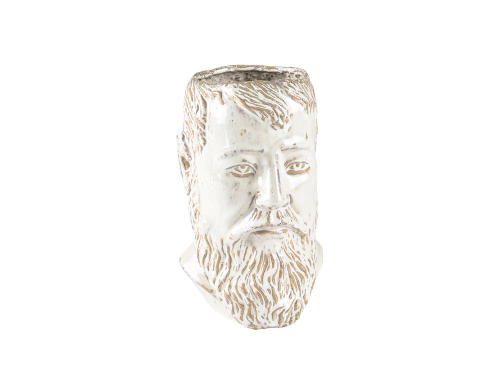 Sculptures, statuettes and miniatures - White sandstone vase 15 x 14 x 23 cm - VILLA COLLECTION DENMARK