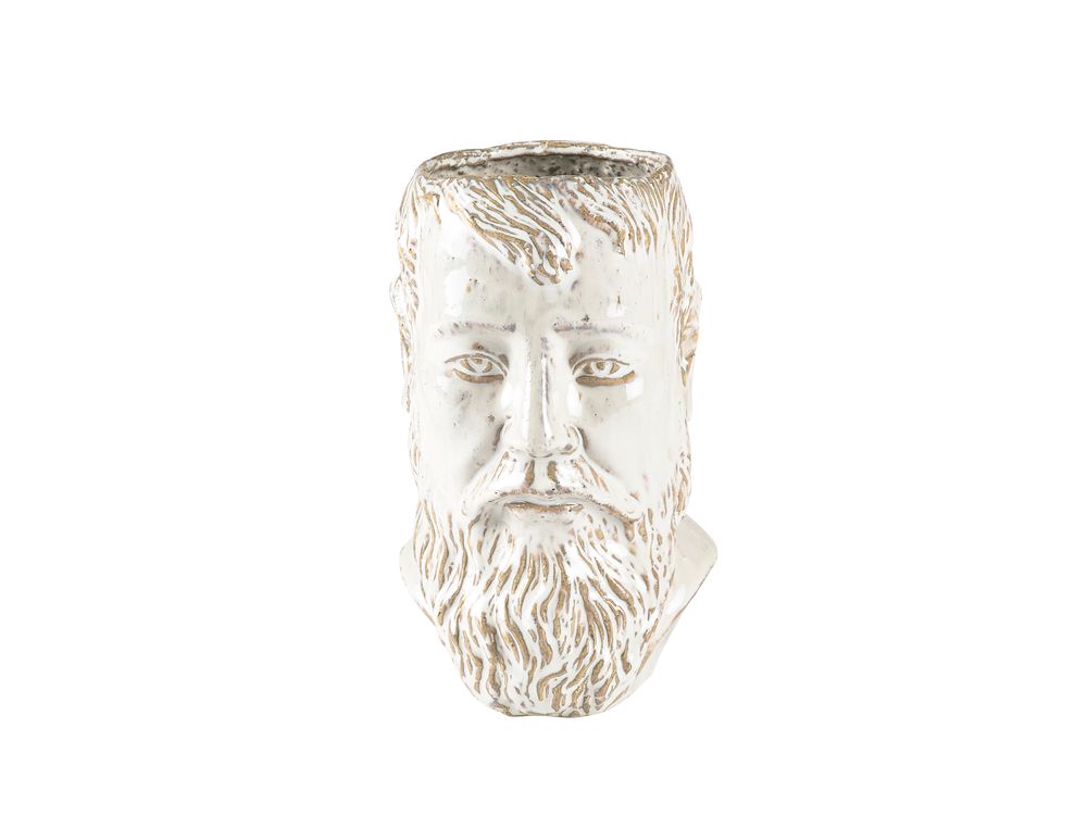 Sculptures, statuettes and miniatures - White sandstone vase 15 x 14 x 23 cm - VILLA COLLECTION DENMARK