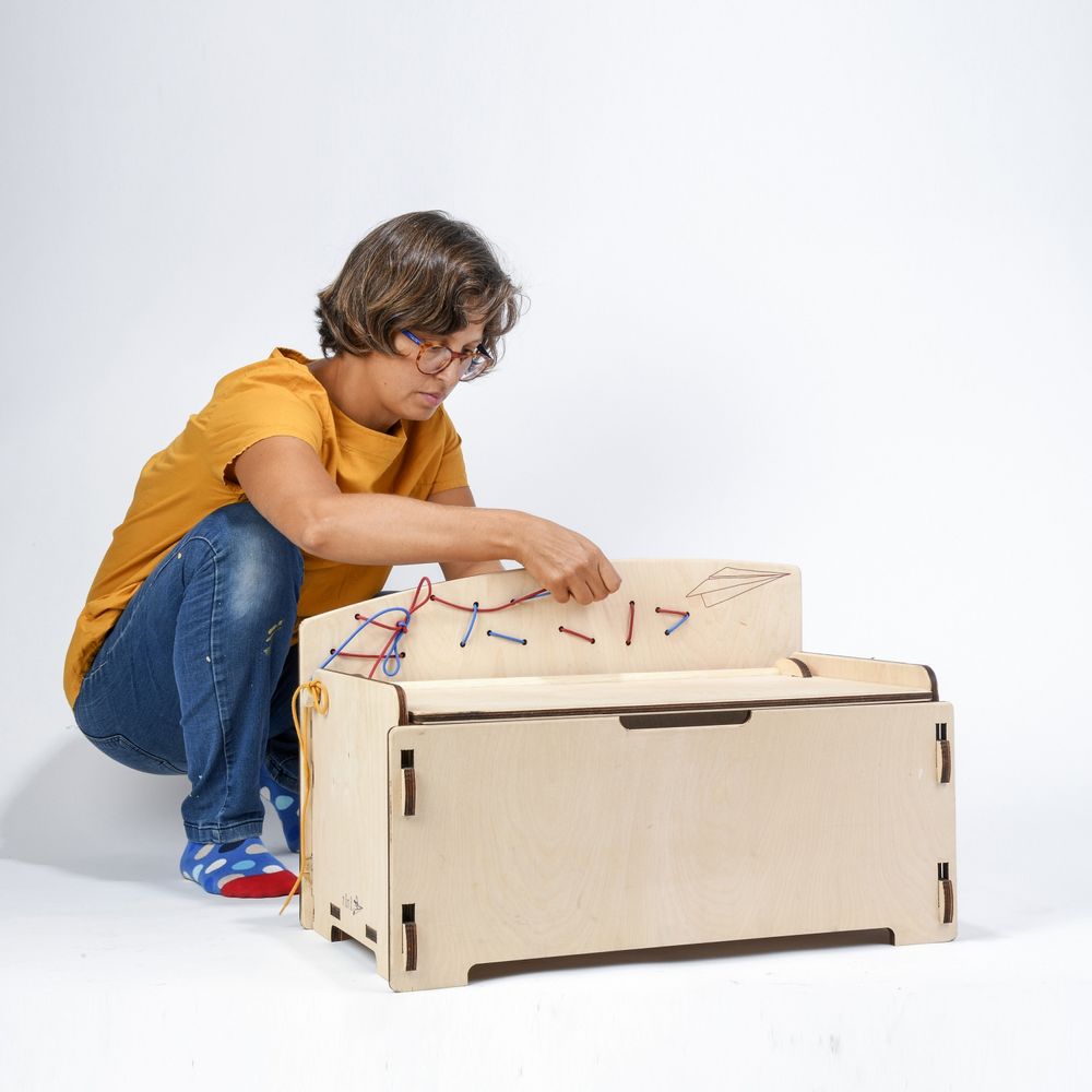 Chambres d'enfants - Pepetta Porte-chaussures pour enfant avec cadre à cravates Montessori - NINIDESIGN