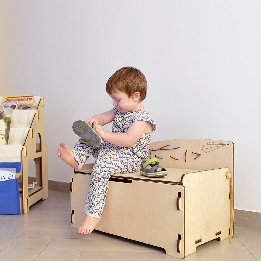 Chambres d'enfants - Pepetta Porte-chaussures pour enfant avec cadre à cravates Montessori - NINIDESIGN