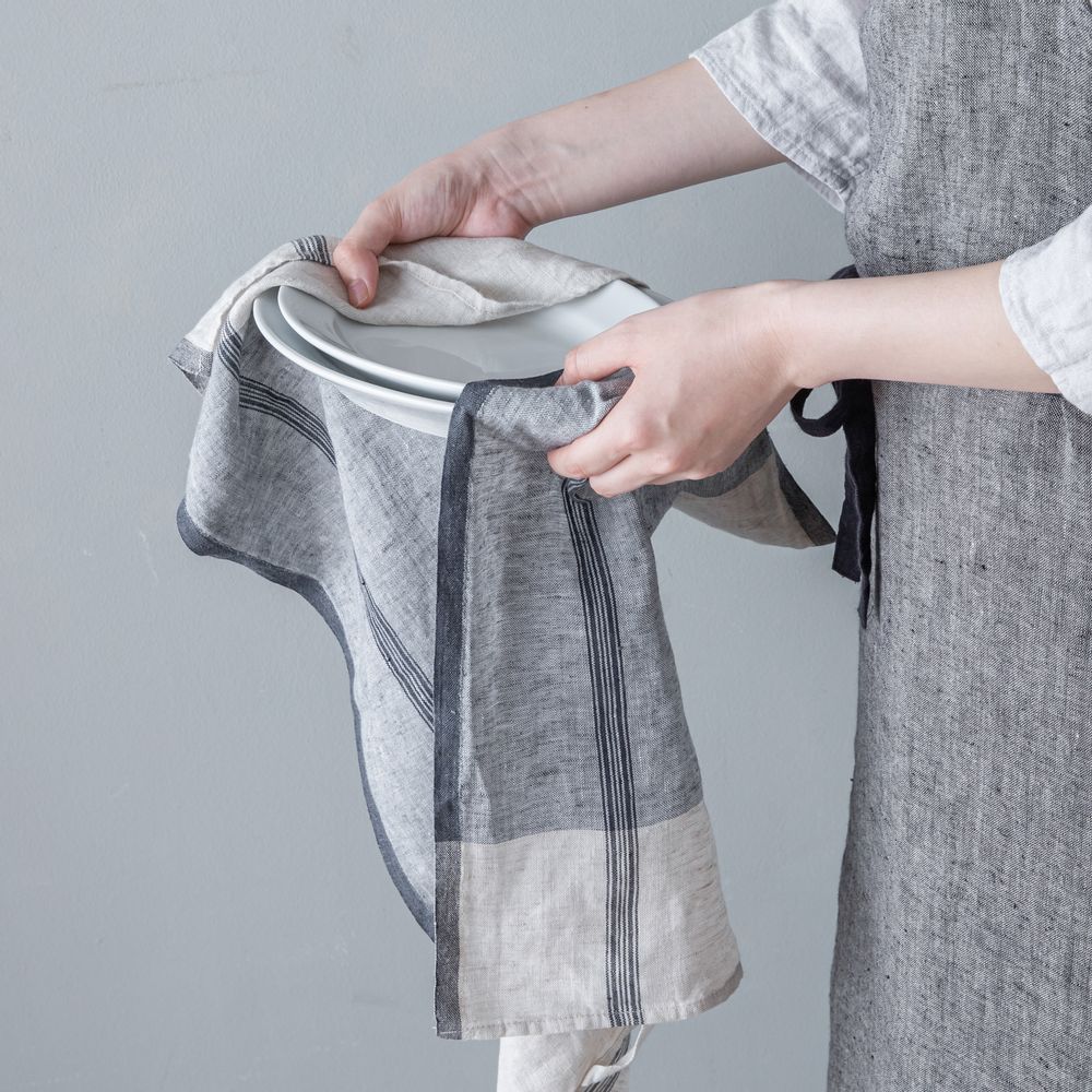 Linge d'office - 100 % lin, torchons neufs et torchons. - LINO E LINA