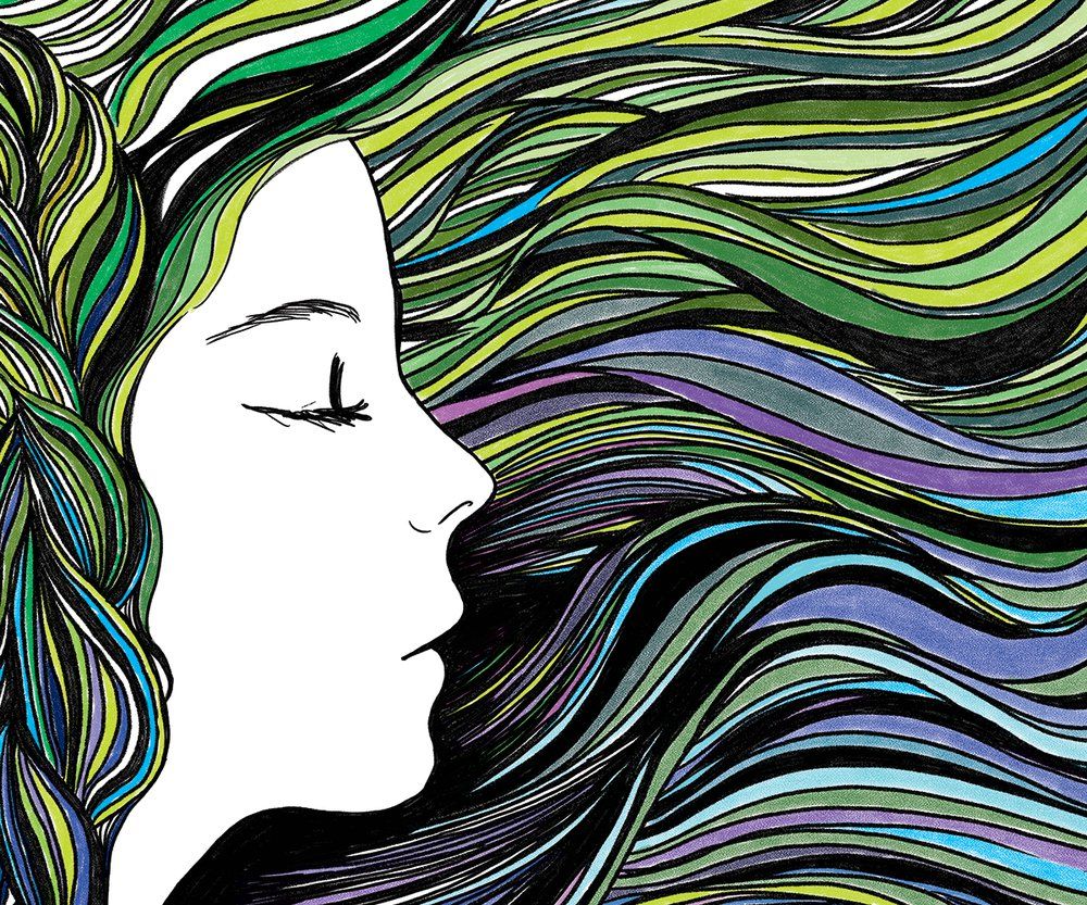 Papiers peints - Papier peint Profil et Cheveux de mer - INCREATION